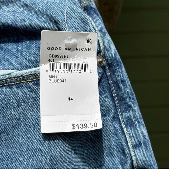 Good American Good Boy Straight Split Hem Jeans Women’s 14/32 NWT - Picture 5 of 10